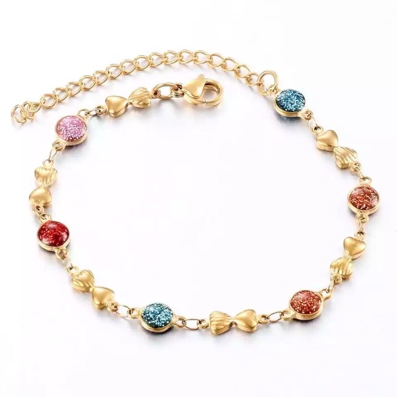 Women Stainless Steel Fold Bead Bracelet - Picture 6 of 6